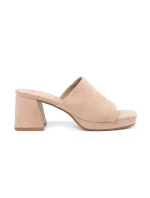 Krásné  nazouváky hnědé dámské na širokém podpatku