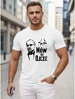 Tshirt męski klasyczny z nadrukiem bawełniany biały model 22217937 - FashionStreet Tshirt męski klasyczny z nadrukiem bawełniany biały model 22217937 - FashionStreet