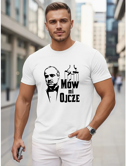 Tshirt męski klasyczny z nadrukiem bawełniany biały model 22217937 - FashionStreet Tshirt męski klasyczny z nadrukiem bawełniany biały model 22217937 - FashionStreet