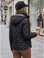Kurtka damska przejściowa z kapturem czarna model 22350586 - FashionStreet Kurtka damska przejściowa z kapturem czarna model 22350586 - FashionStreet