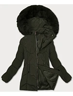 Dámská plus size zimní bunda s kapucí S'west khaki (B8300-11) Dámská plus size zimní bunda s kapucí S'west khaki (B8300-11)