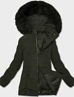 Dámská plus size zimní bunda s kapucí S'west khaki (B8300-11)