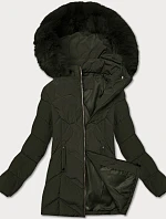 Dámská plus size zimní bunda s kapucí S'west khaki (B8300-11)