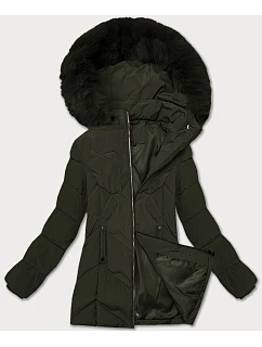 Dámská plus size zimní bunda s kapucí S'west khaki (B8300-11)