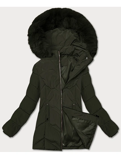 Dámská plus size zimní bunda s kapucí S'west khaki (B8300-11) Dámská plus size zimní bunda s kapucí S'west khaki (B8300-11)