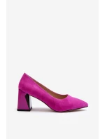 Sametové lodičky na podpatku model 21649297 - VINCEZA