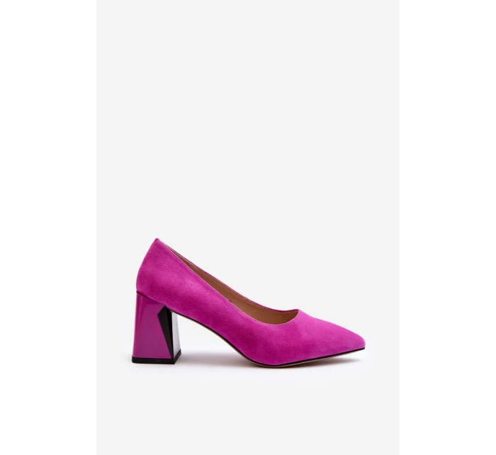 Sametové lodičky na podpatku model 21649297 - VINCEZA