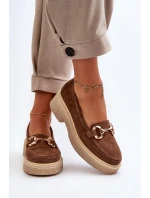 Zazoo 3429 Zamszové Dámské Mokasíny S Ozdobou Hnědé