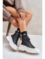 Kožené Zateplené Tenisky Na Masivní Platformě Big Star model 21676148 Černé - Big Star Shoes Kožené Zateplené Tenisky Na Masivní Platformě Big Star model 21676148 Černé - Big Star Shoes