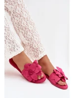 Dámské ploché nazouváky s ozdobnými květinami Fuksie Elzoria Dámské ploché nazouváky s ozdobnými květinami Fuksie Elzoria