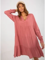 Šaty D73761M30361A tmavě růžové