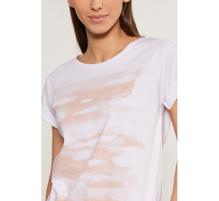 Monnari Halenky Bavlněné tričko s ozdobným panelem Multi White