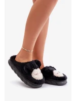 Teplé Kožešinové Pantofle Dámské Černé Jozelinetta Teplé Kožešinové Pantofle Dámské Černé Jozelinetta