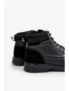 Zateplené Pánské Trapery Z Eko Kůže Černé Venredia