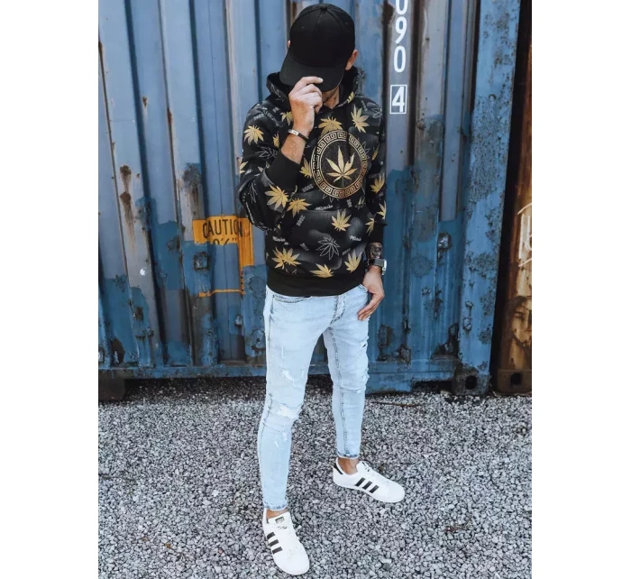 Pánská mikina s potiskem černá FashionStreet BX5318