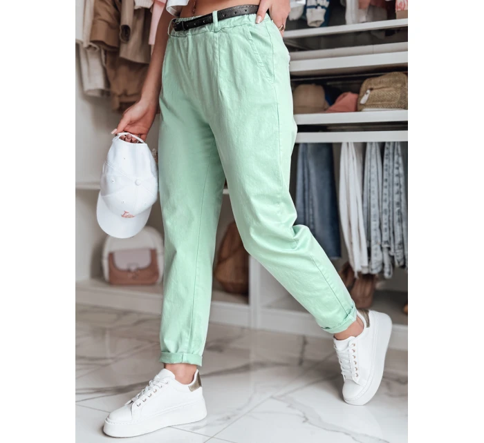 Dámské kalhoty chinos s páskem mint model 21986492 - Dstreet Dámské kalhoty chinos s páskem mint model 21986492 - Dstreet