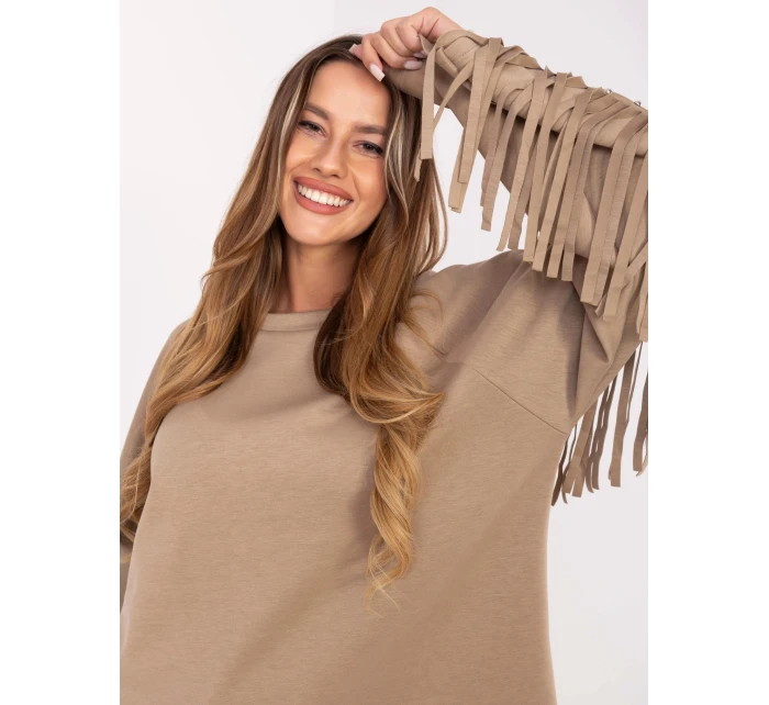 bluza damska z ciemny beżowy model 21470521 - Factory Price