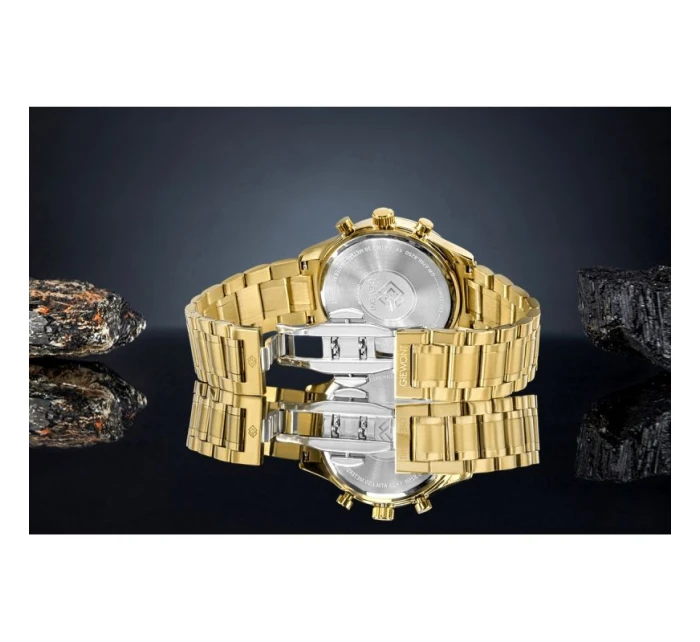 Pánské hodinky Giewont Chronograph Sapphire Gold Blue GW6310-B5