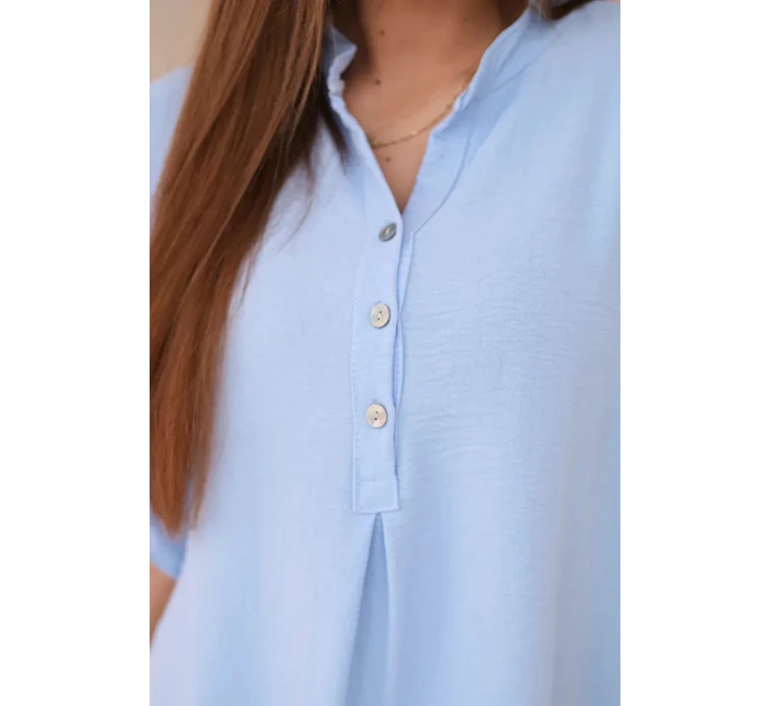 Halenka s prodlouženým zadním dílem modrý