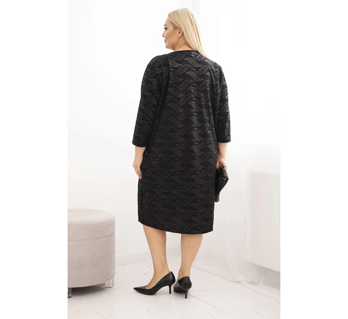 Dámské šaty z model 21725291 Plus Size s výstřihem do V černá - K-Fashion