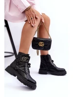 Dámské boty Workery s ozdobou černou model 21632247 - Boto Dámské boty Workery s ozdobou černou model 21632247 - Boto