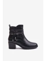 Dámské boty na podpatku z podšívkou černé model 21672432 - Boto Dámské boty na podpatku z podšívkou černé model 21672432 - Boto