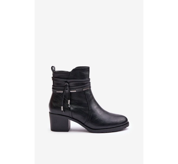 Dámské boty na podpatku z podšívkou černé model 21672432 - Boto Dámské boty na podpatku z podšívkou černé model 21672432 - Boto