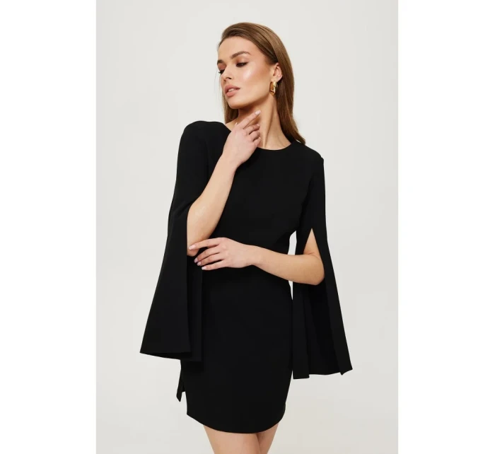 Mini šaty s rukávy černé model 19678756 - Makover
