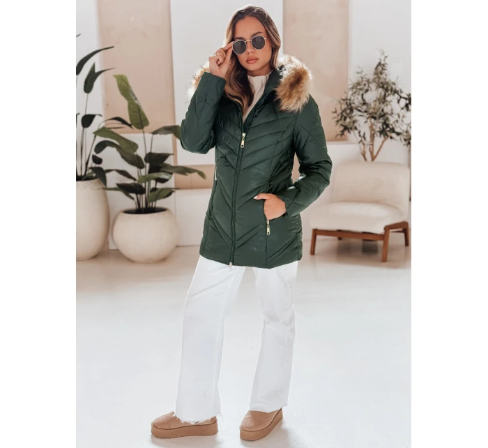Dámská prošívaná zimní bunda SOLARIS zelená FashionStreet TY4008 Dámská prošívaná zimní bunda SOLARIS zelená FashionStreet TY4008