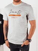 Pánské bavlněné tričko s potiskem šedé FashionStreet RX5424