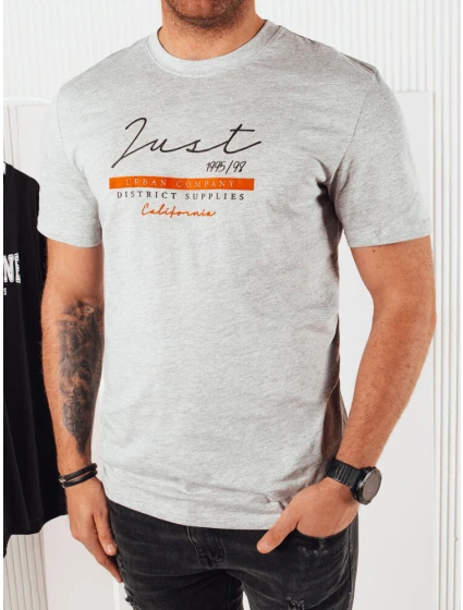 Pánské šedé tričko s potiskem Dstreet RX5424 Pánské šedé tričko s potiskem Dstreet RX5424