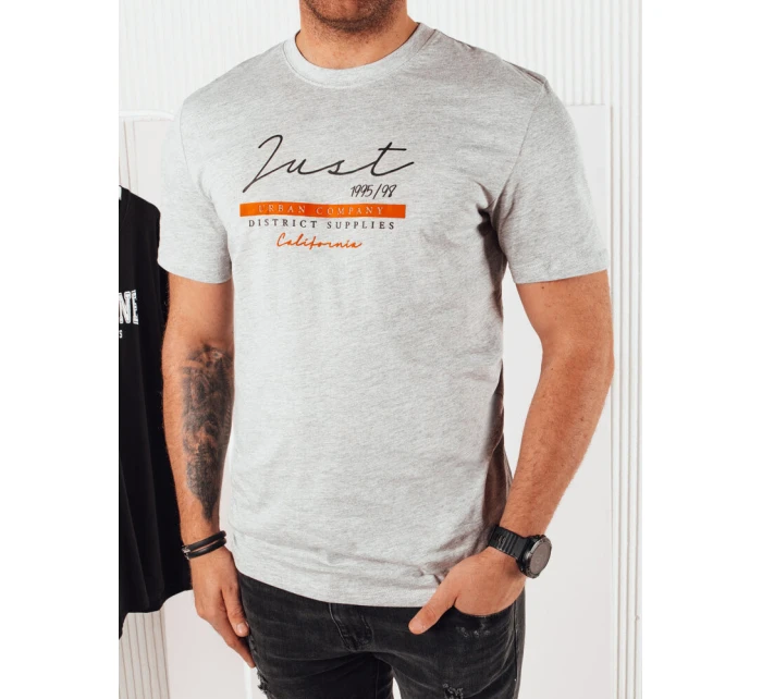 Pánské šedé tričko s potiskem Dstreet RX5424 Pánské šedé tričko s potiskem Dstreet RX5424