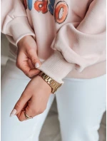 Dámská mikina s potiskem LALA VIBE růžová FashionStreet BY1505