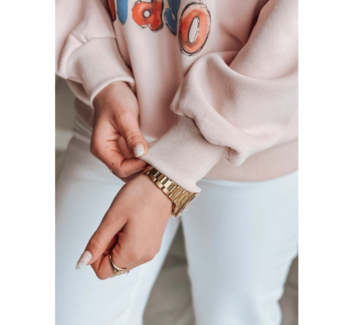 Dámská mikina s potiskem LALA VIBE růžová FashionStreet BY1505