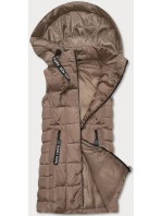 Tmavě béžová dámská vesta s kapucí model 18022577 - S'WEST