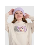 Dívčí nepruhovaná mikina s kapucí 4F 4FJRAW25TSWSF2294-11S