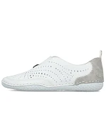 Dámská kožená prolamovaná nazouvací obuv bílá Rieker 43663-80