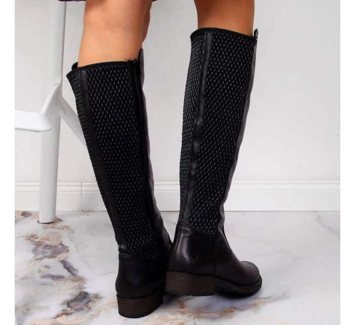 Kožené boty Rieker W Z9591-00 černá