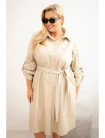 Dámská z Plus Size s páskem a límečkem model 21397679 - K-Fashion