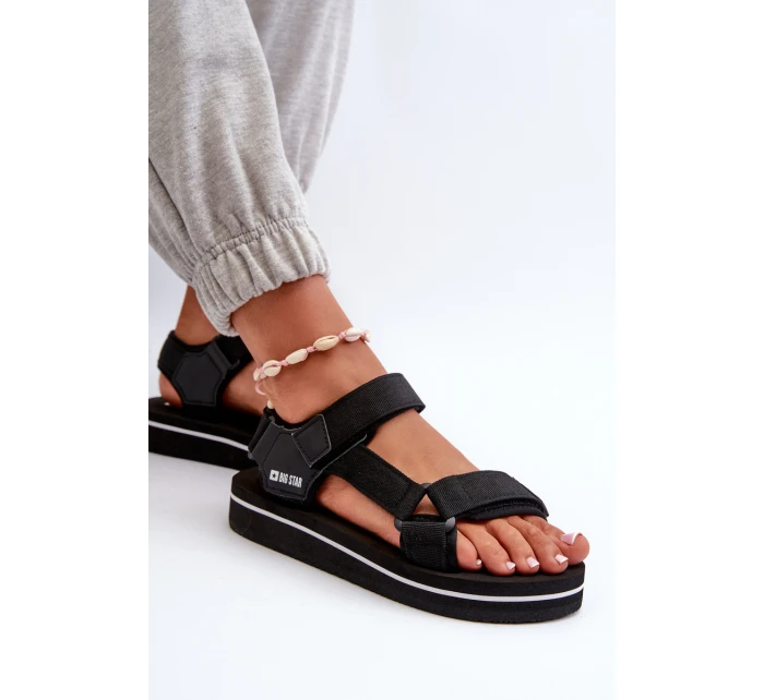 Dámské sandály na platformě Big Star NN274A532 černé Dámské sandály na platformě Big Star NN274A532 černé
