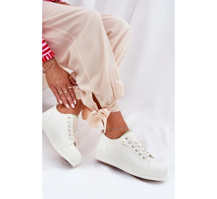 Dámské Tenisky Na Platformě Z Eko Kůže Big Star RR274A295 Bílé Dámské Tenisky Na Platformě Z Eko Kůže Big Star RR274A295 Bílé