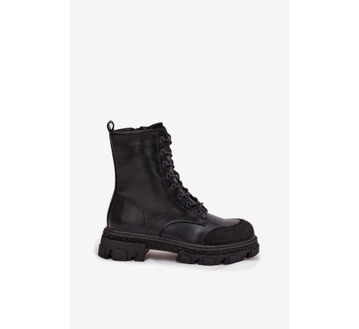 Dámské pracovní kotníky vyhřívané se zdobením S.Barski HY42-982 Černé