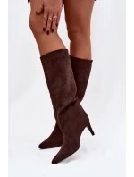 Dámské kozačky na s na Čokoládové model 21757560 - Boto