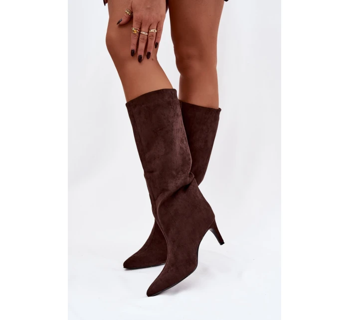 Dámské kozačky na s na Čokoládové model 21757560 - Boto