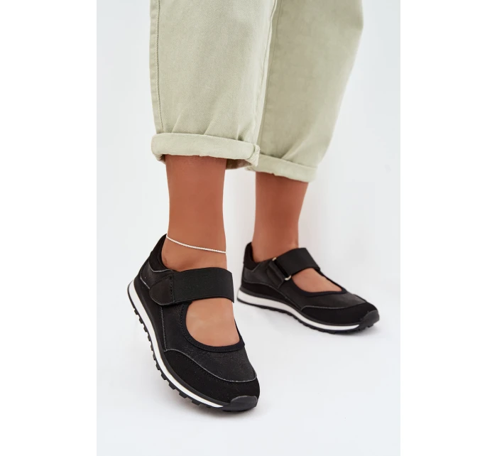 Sportovní dámské polobotky na suchý zip Černé model 22026554 - EVENTO