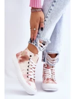 Dámské vysoké tenisky Big Star - béžová/růžová Dámské vysoké tenisky Big Star - béžová/růžová