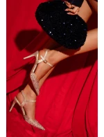 Dámské lodičky s odkrytou patou a ozdobami – zlaté Nanadra Dámské lodičky s odkrytou patou a ozdobami – zlaté Nanadra