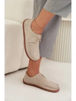 Dámské polobotky typu barefoot z přírodního semiše Zazoo – světle béžové