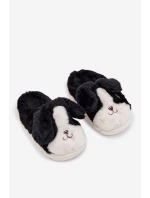 Dětské chlupaté bačkory – černé se psy Farnise Dětské chlupaté bačkory – černé se psy Farnise