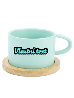 Personalizovaný keramický hrníček "MAKRONKA" s vlastním textem s obrysem
